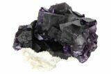 Dark Purple Cubic Fluorite Crystal Cluster - China #128866-1